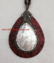 Gemstone Pendant - STFGP00091 - Real leather