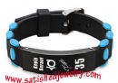 Silicone Stainless steel Bracelets - LEATHER0005