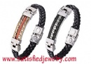 Leather Stainless steel Bracelets - LEATHER0006