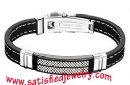 Silicone Stainless steel Bracelets - LEATHER0009