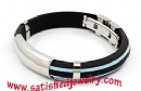 Silicone Stainless steel Bracelets - LEATHER0014