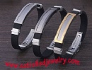 Silicone Stainless steel Bracelets - LEATHER0011