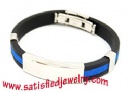 Silicone Stainless steel Bracelets - LEATHER0027
