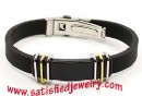 Silicone Stainless steel Bracelets - LEATHER0029