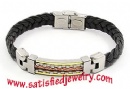 Silicone Stainless steel Bracelets - LEATHER0038