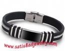 Silicone Stainless steel Bracelets - LEATHER0044