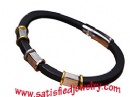 Silicone Stainless steel Bracelets - LEATHER0033