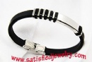 Silicone Stainless steel Bracelets - LEATHER0051