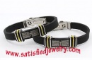 Silicone Stainless steel Bracelets - LEATHER0053
