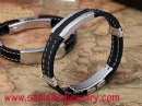 Silicone Stainless steel Bracelets - LEATHER0056