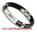 Silicone Stainless steel Bracelets - LEATHER0061
