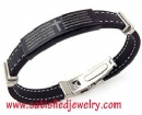 Silicone Stainless steel Bracelets - LEATHER0060