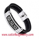 Silicone Stainless steel Bracelets - LEATHER0067