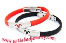 Silicone Stainless steel Bracelets - LEATHER0068