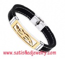 Silicone Stainless steel Bracelets - LEATHER0076