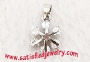 14.2x10.3mm Brass pendant with CZ - BPCZ0171