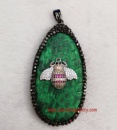 Gemstone Pendant - STFGP00017 - Real leather